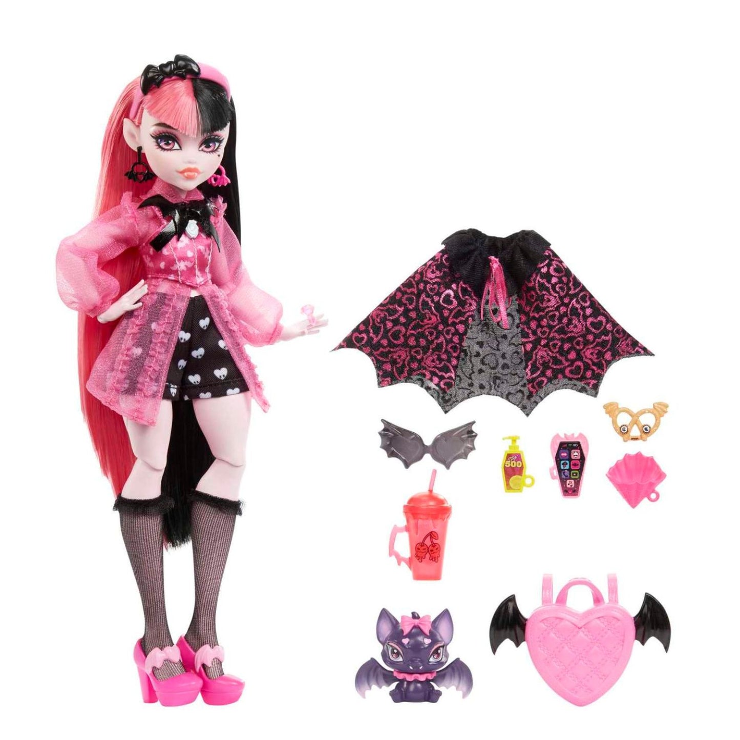 Mattel - Core Doll Bambola Monster High Con Abiti, Cuccioli E Accessori HPD53