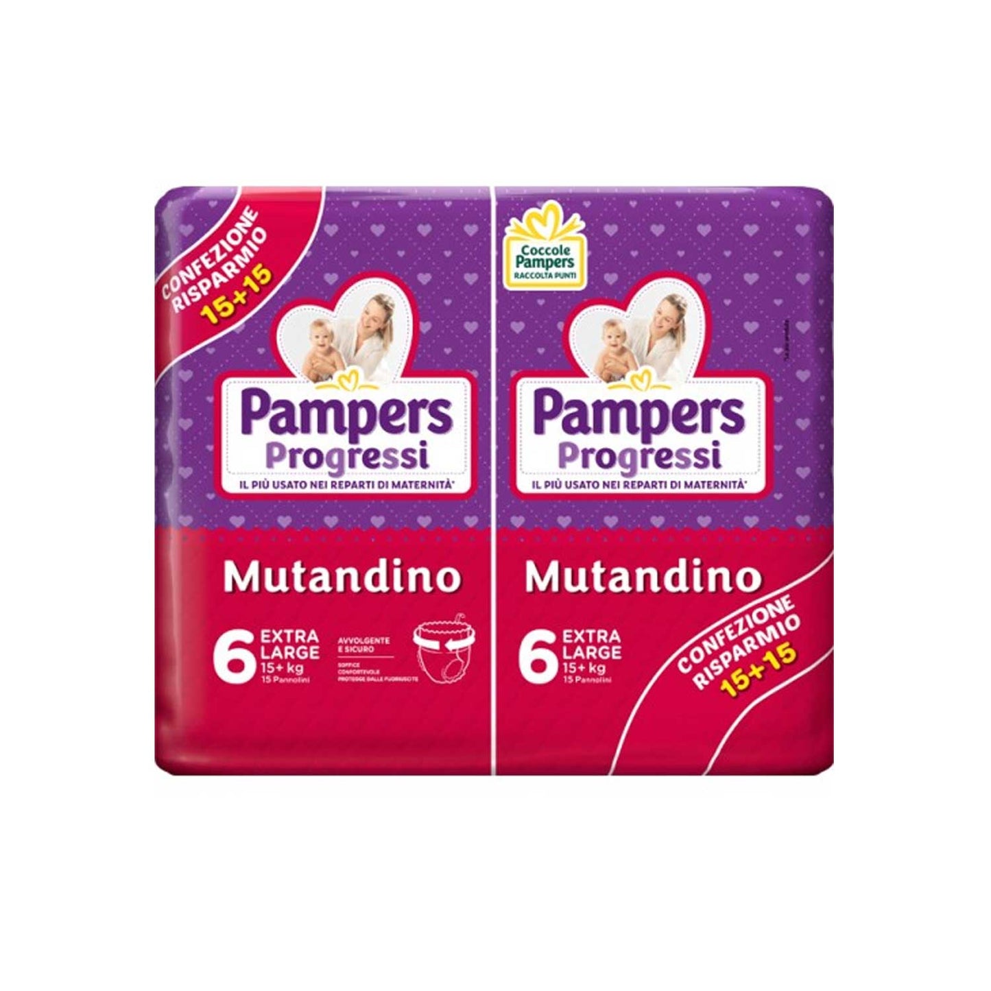 Pampers - Progressi Mutandino Pacco Doppio Taglia 6 Extra Large 30pz