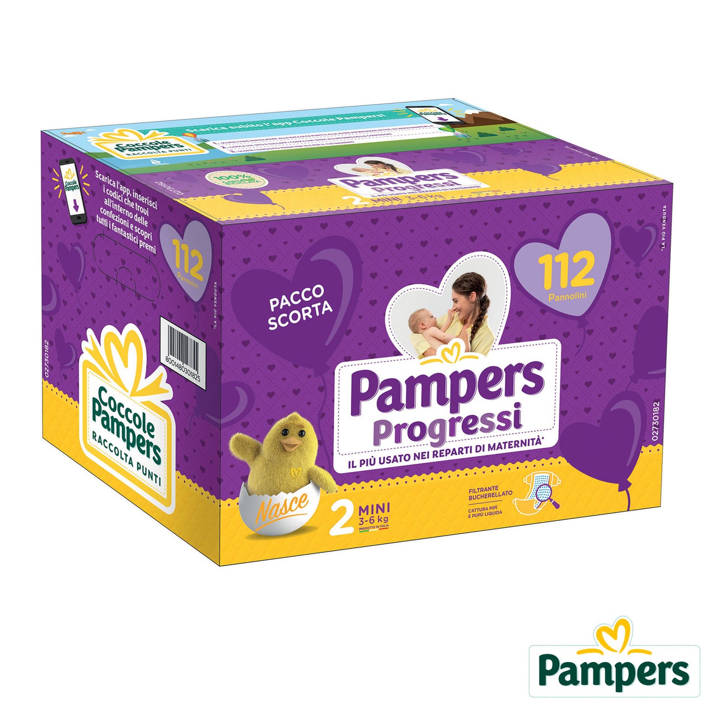 Pampers - Progressi Quadripack Taglia 2 Mini 112pz