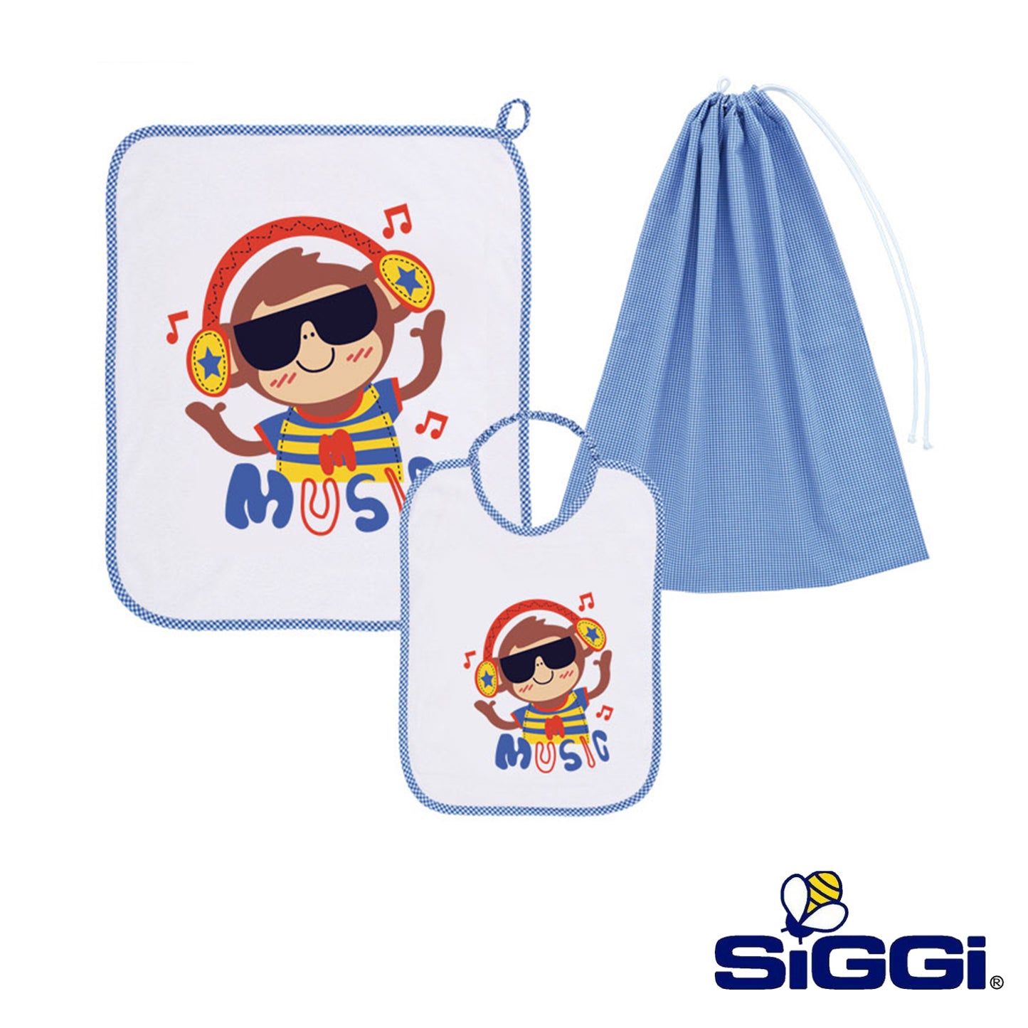 Siggi - Baby Kindergarten Set 3pcs Towel Bag Bib