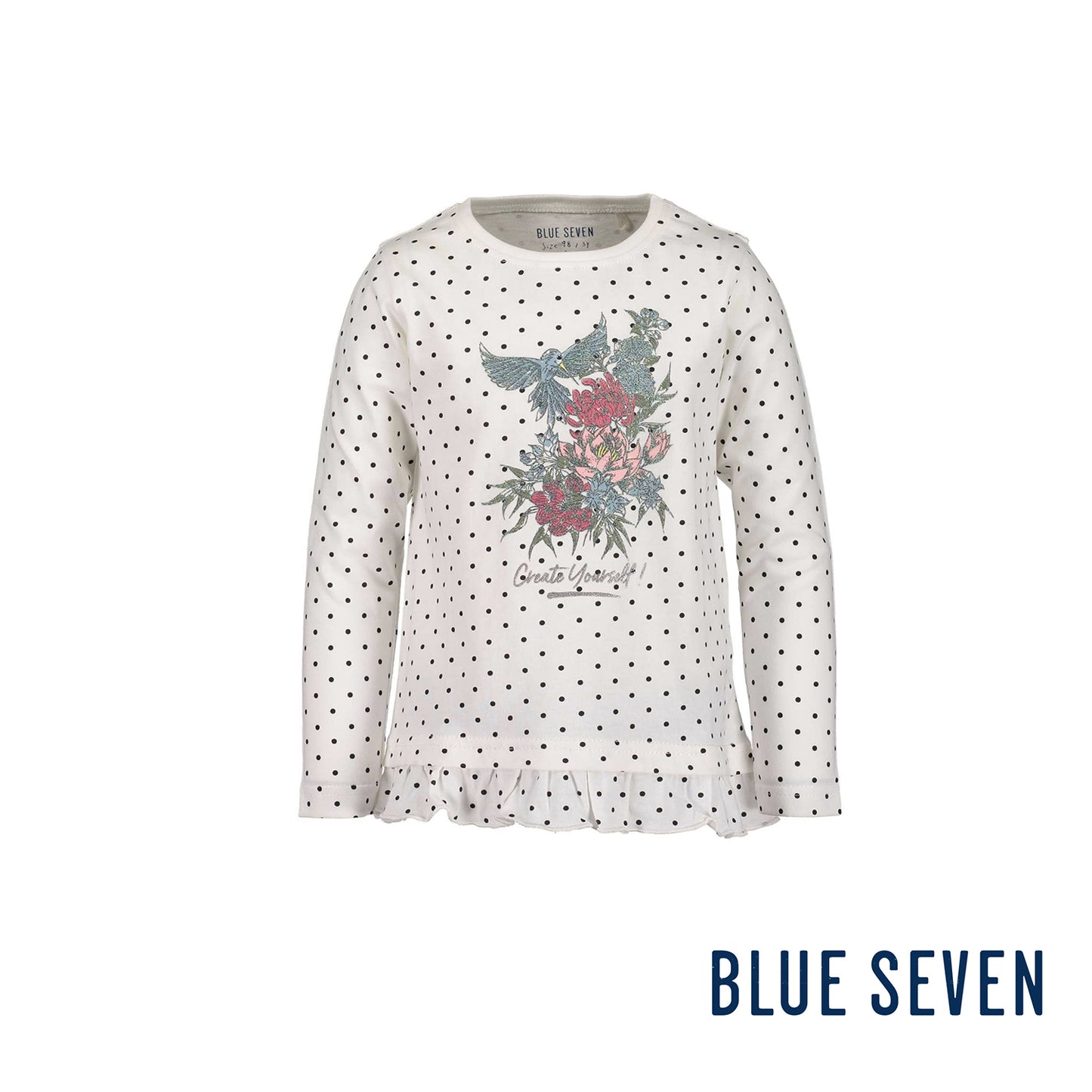 Blue Seven - Maglietta Bimba Maniche Lunghe Bianca