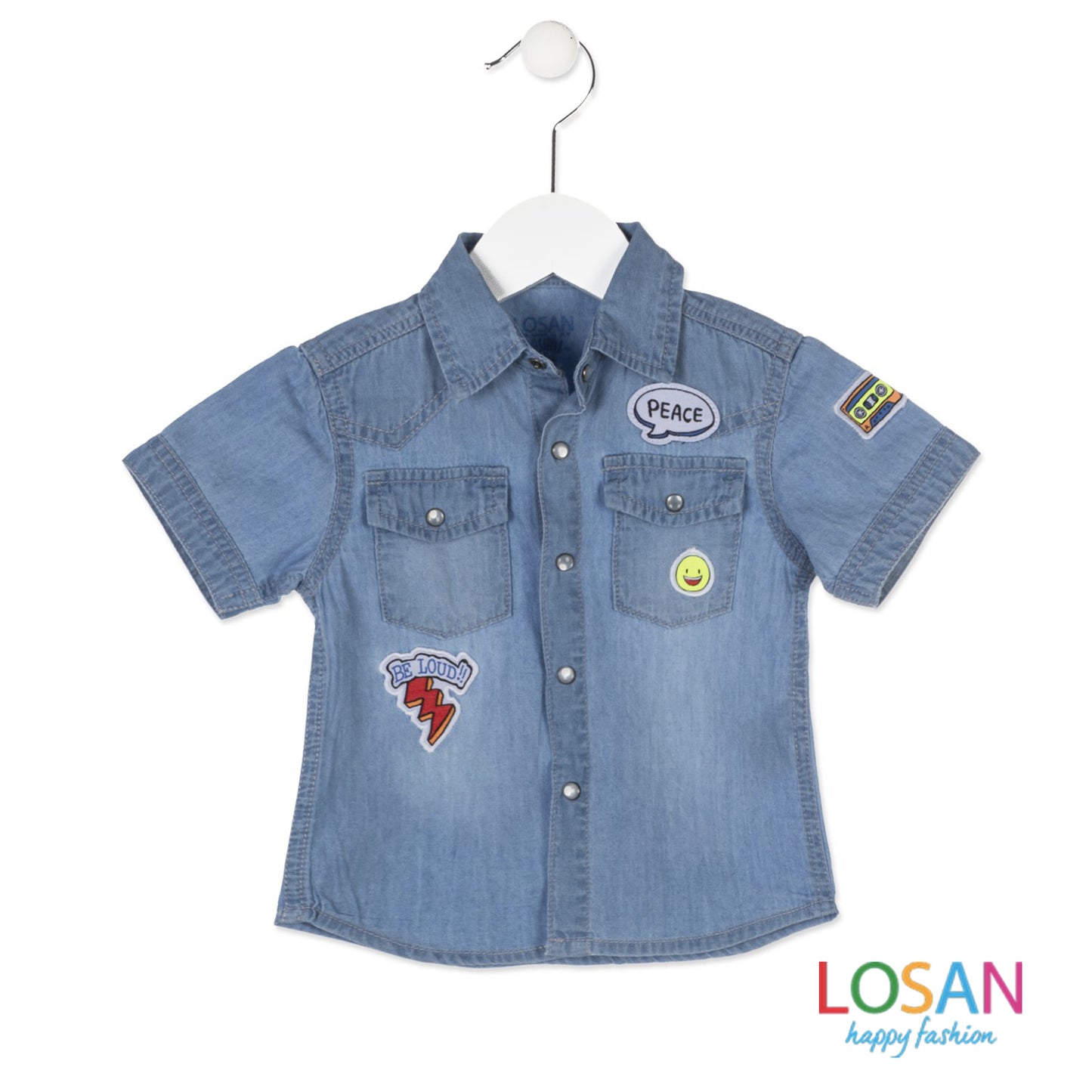 Losan - Camicia Jeans Manica Corta Baby Bimbo