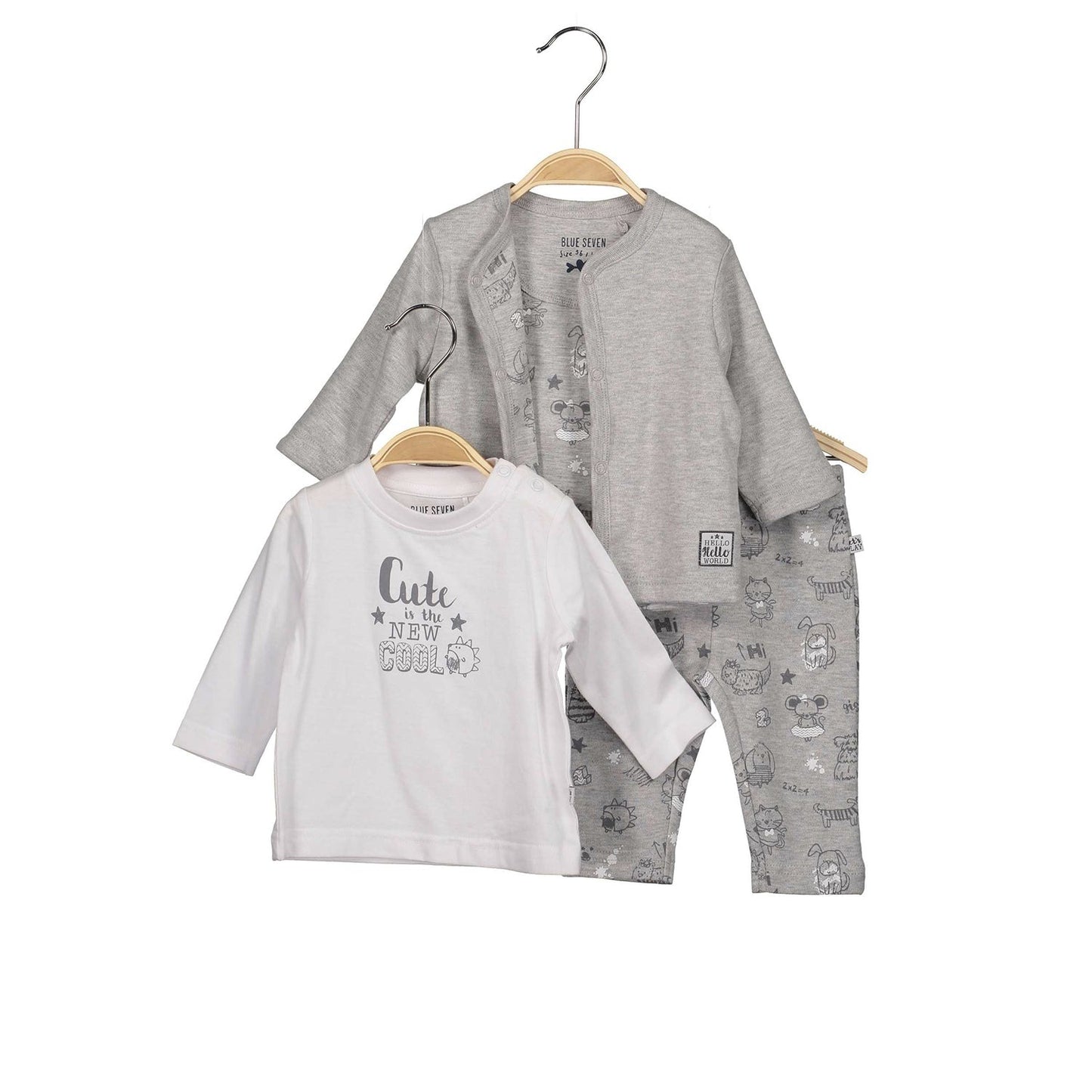 Blue Seven - Set 3 Pezzi T-Shirt+ Pantaloni+ Felpa Neonata