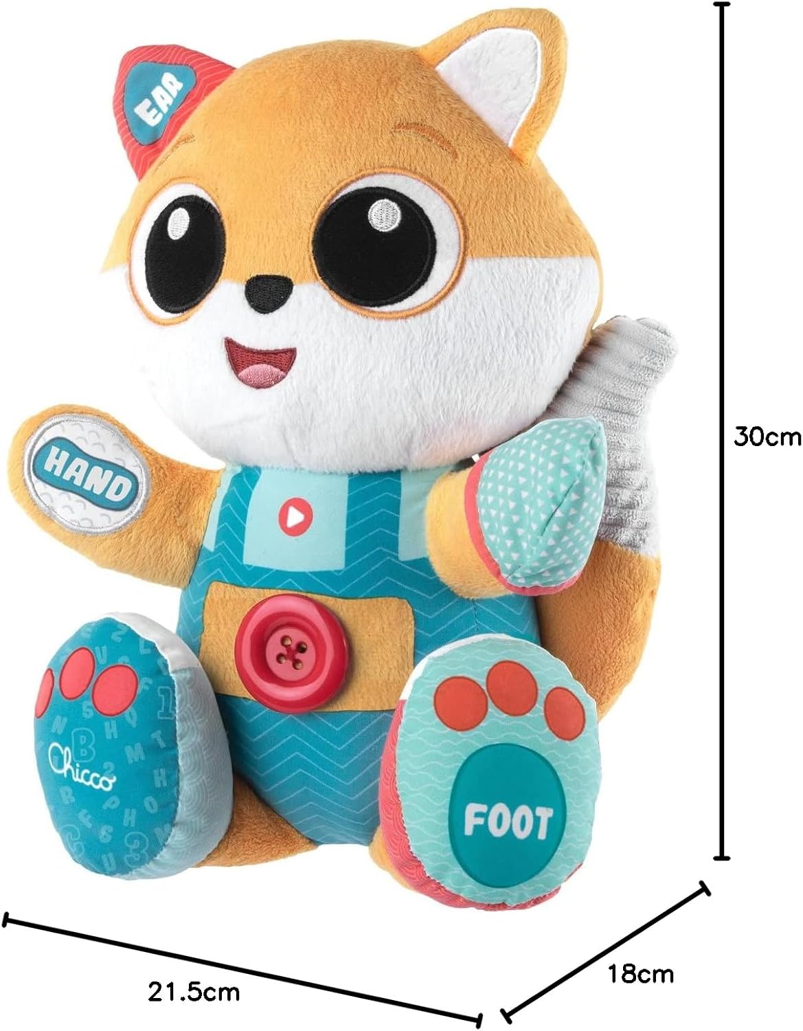Chicco - Peluche bilingue Interattivo ABC Foxy la Volpe Impara Inglese
