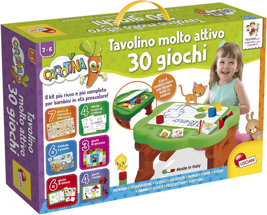Lisciani - Carotina Tavolino Molto Attivo 30 Giochi Nuova Edizione