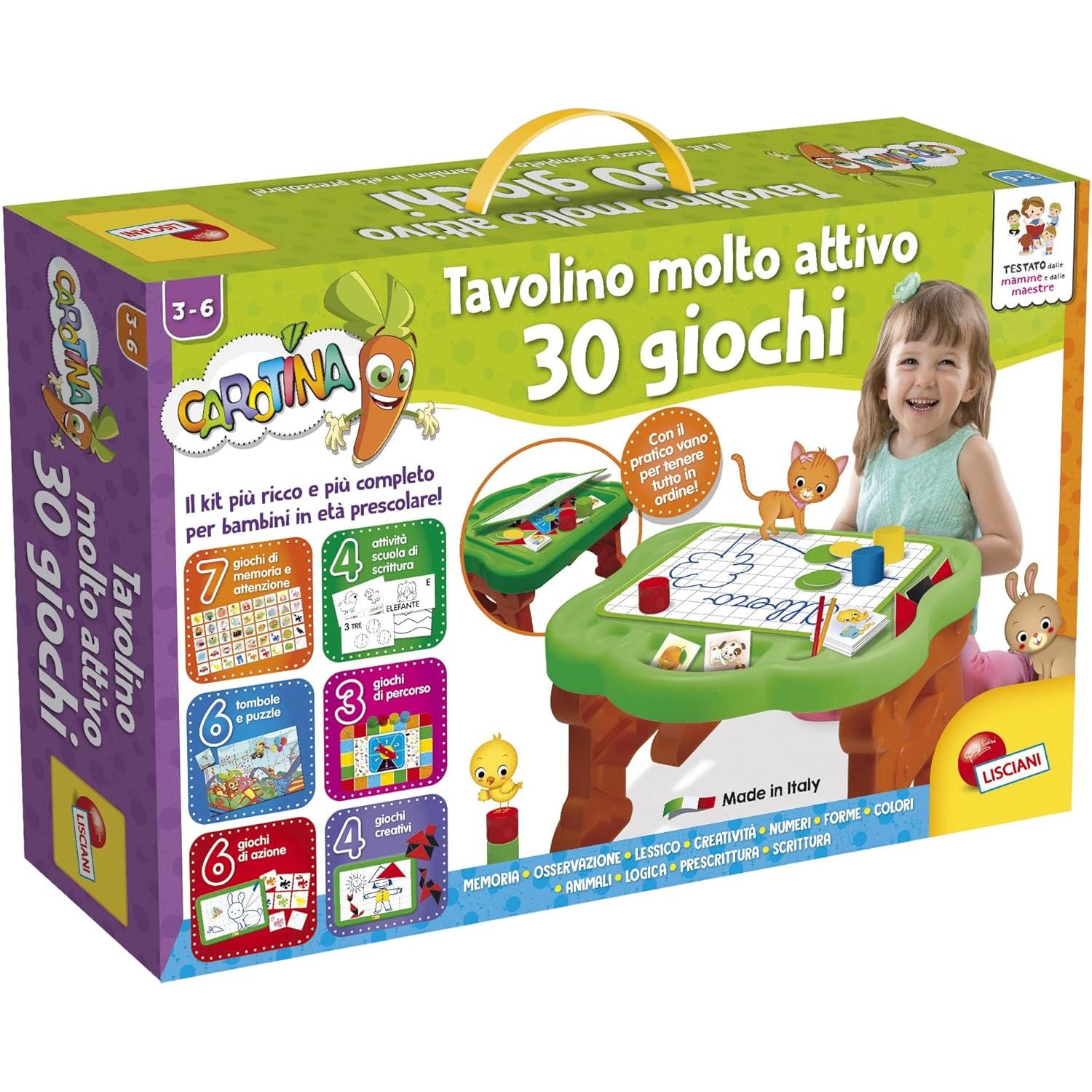 Lisciani - Carotina Very Active Table 30 Games New Edition