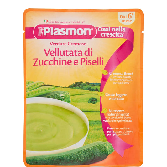 Plasmon - Pouches Vellutata Zucchine Piselli: Confezione 180 gr