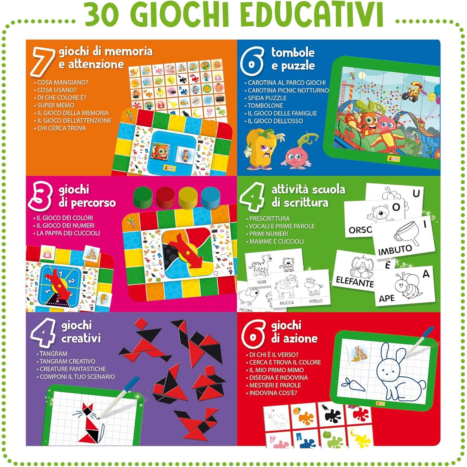 Lisciani - Carotina Very Active Table 30 Games New Edition