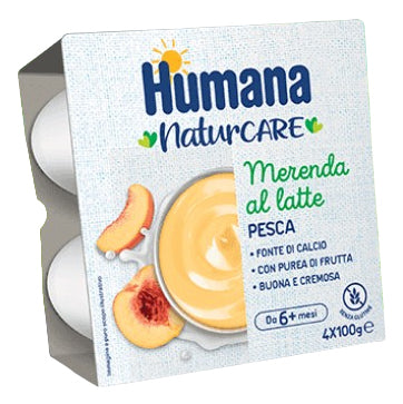Humana - Merenda Latte Pesca: Confezione 4X100 gr