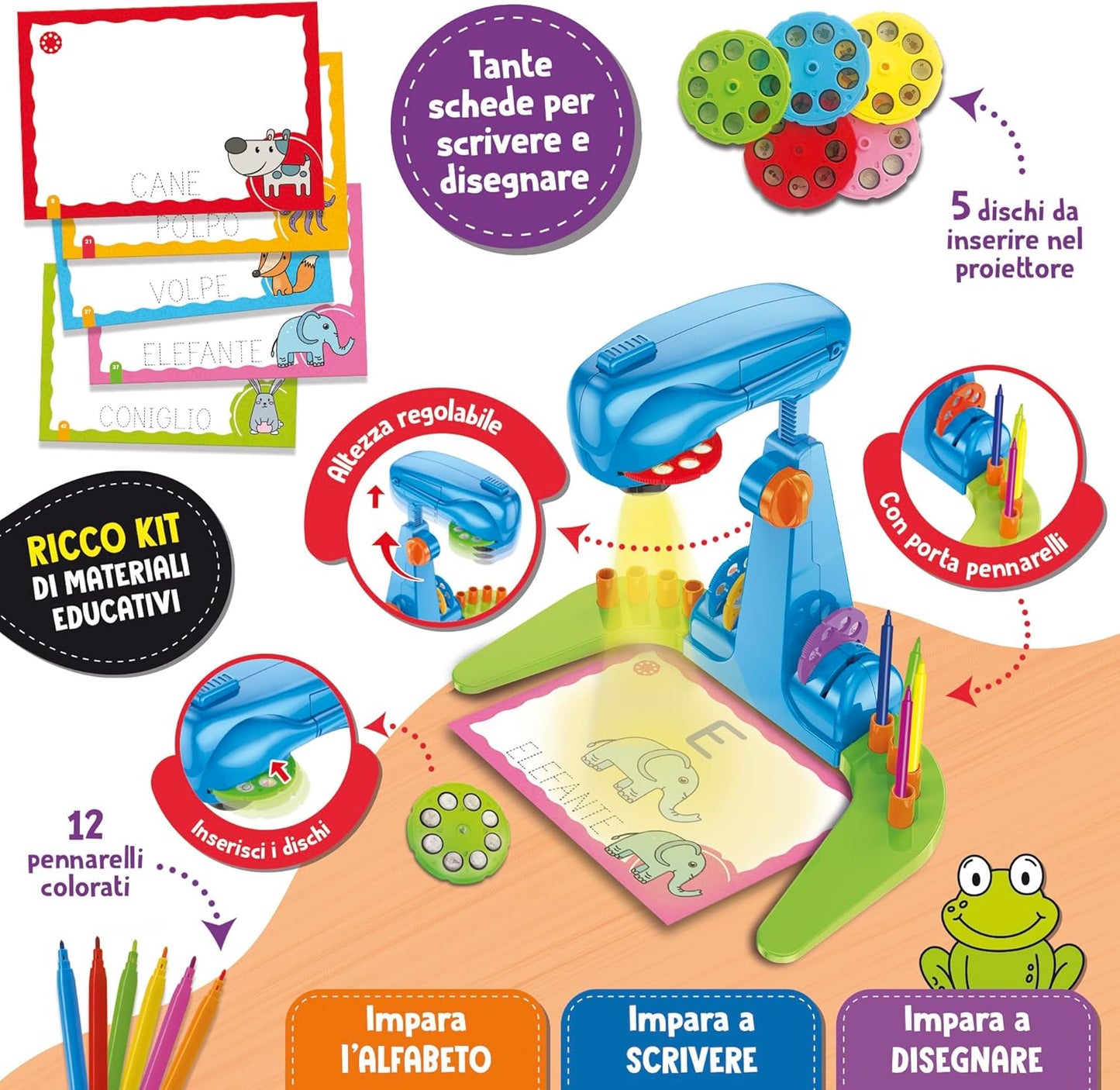 Lisciani - Carotina Proiettore Scuola Di Lettura E Scrittura