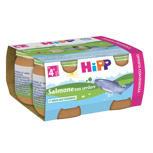 Hipp - Omogeneizzato Salmone Con Verdure: Confezione 4x80 gr