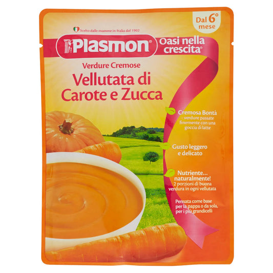 Plasmon - Pouches Velluttata Carote Zucca: Confezione 180 gr