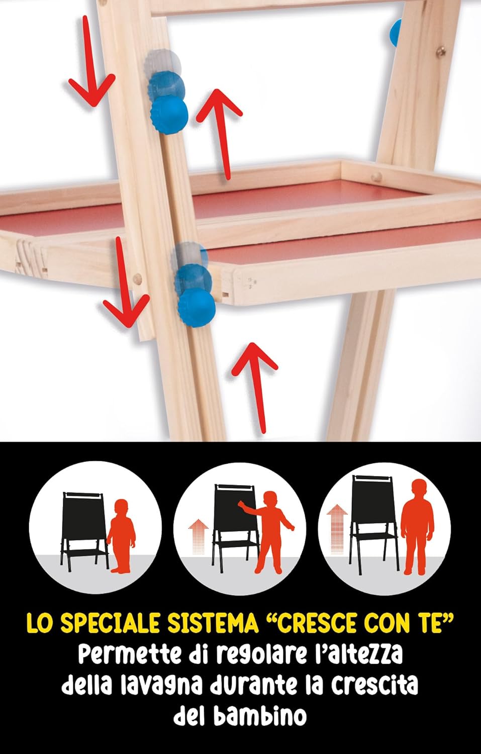 Lisciani - Montessori Wooden Lavagnona Grows With You