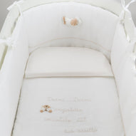 Set Piumone e Paracolpi 4 pezzi per Lettino Ovale Bianco