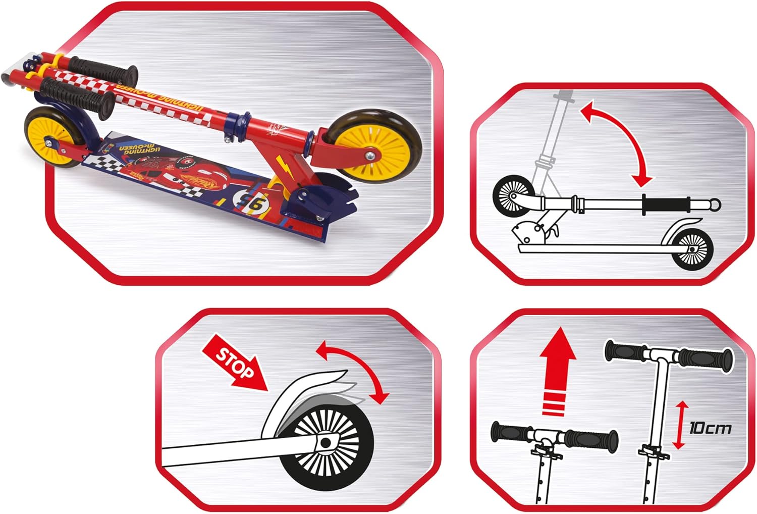 Smoby - Monopattino due ruote Disney Cars