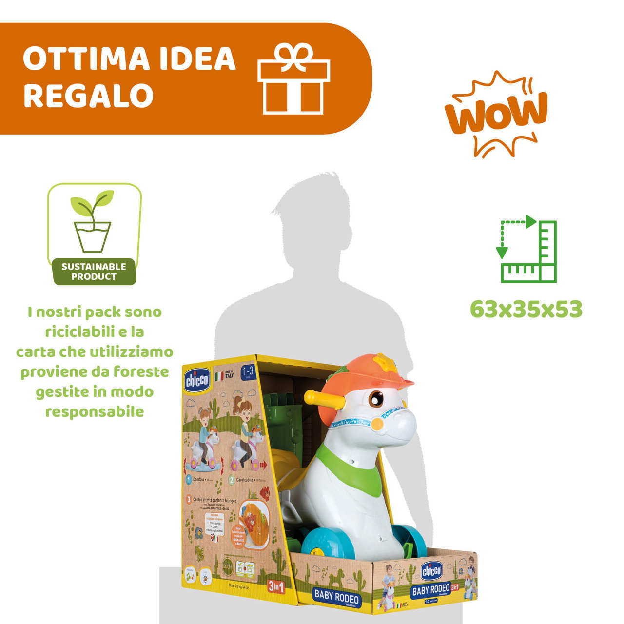 Chicco - Cavallo a Dondolo Baby Rodeo