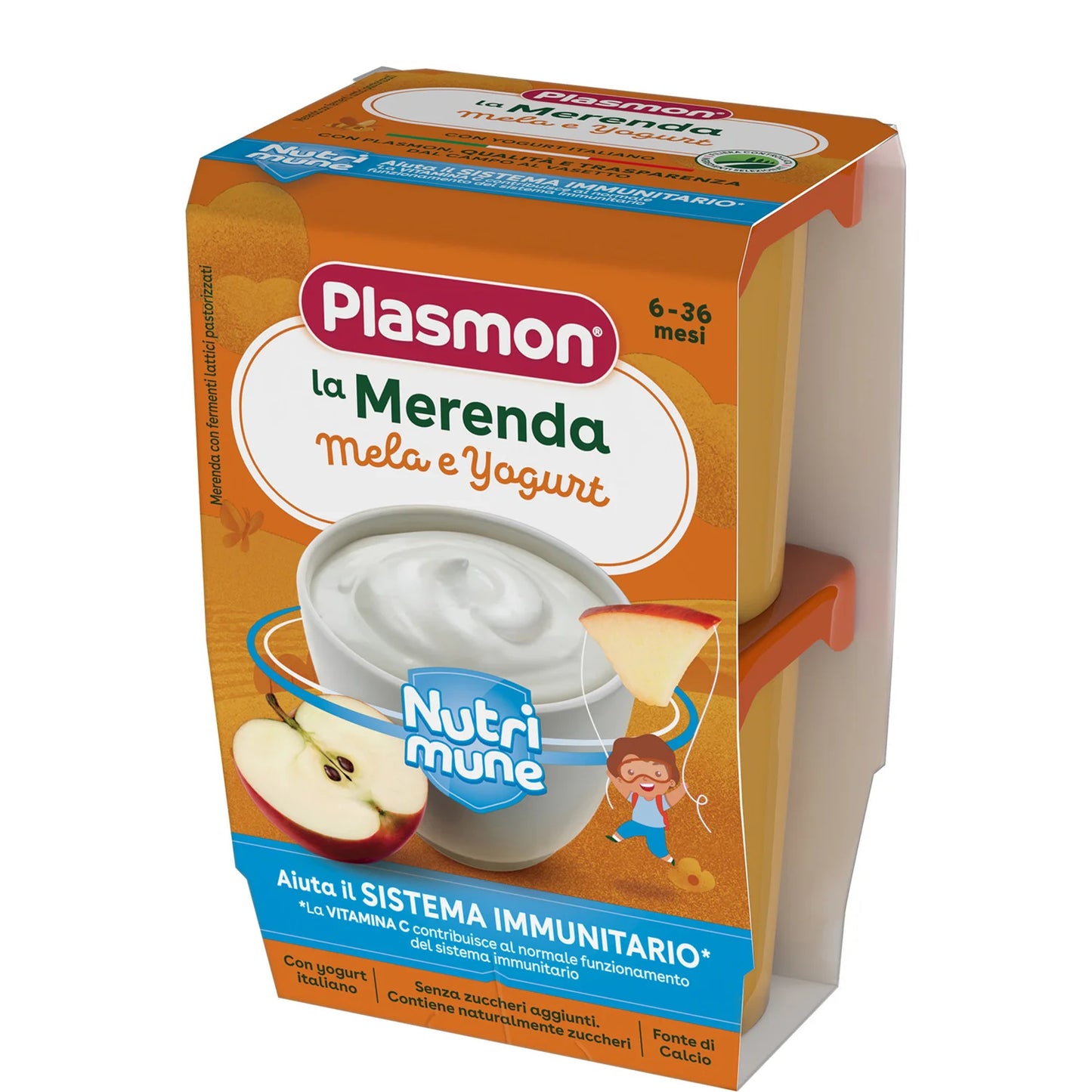 Plasmon - Sapori Natura Yogurt Mela: Confezione 2x120 gr