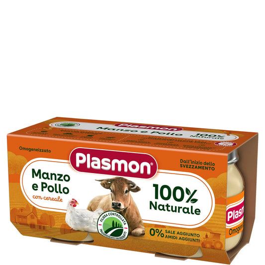 Plasmon - Omogeneizzato Carne Manzo Pollo: Confezione 2x80 gr