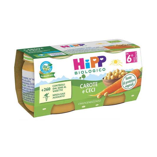 Hipp - Omogeneizzato Carote E Ceci: Confezione 2x80 gr