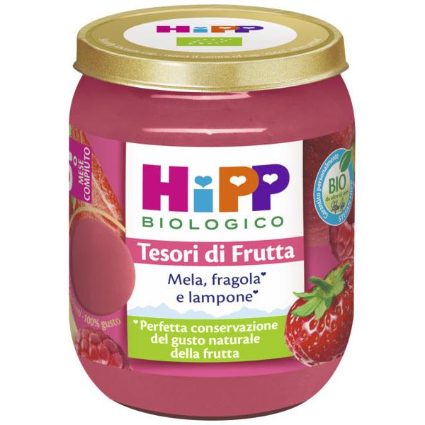 Hipp - Omogeneizzato Tesori Di Frutta Mela Fragola E Lampone: Confezione 160 gr