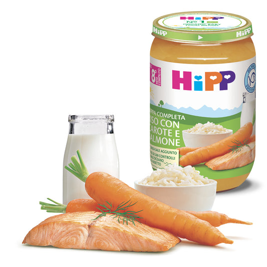 Hipp - Pappa Pronta Riso Carote Salmone: Confezione 220 gr