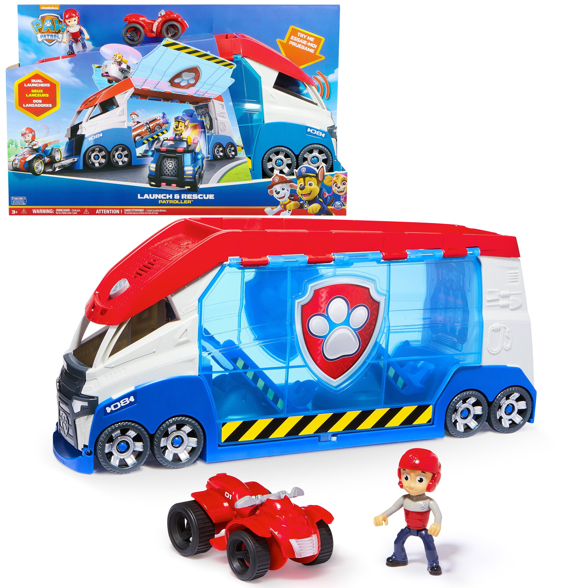 Spin Master - PAW PATROL Paw Patroller trasformabile con lanciatore per veicoli