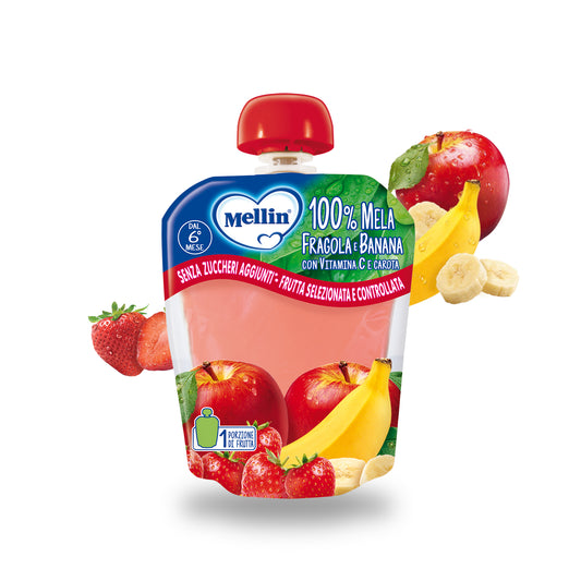 Mellin - Pouch Mela Fragola Banana: Confezione 90 gr