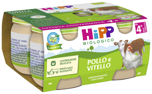 Hipp - Omegeneizzato Pollo E Vitello: Confezione Multipack 4x80 gr