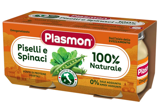 Plasmon - Omogenizzato Piselli Spinaci: Confezione 2x80 gr