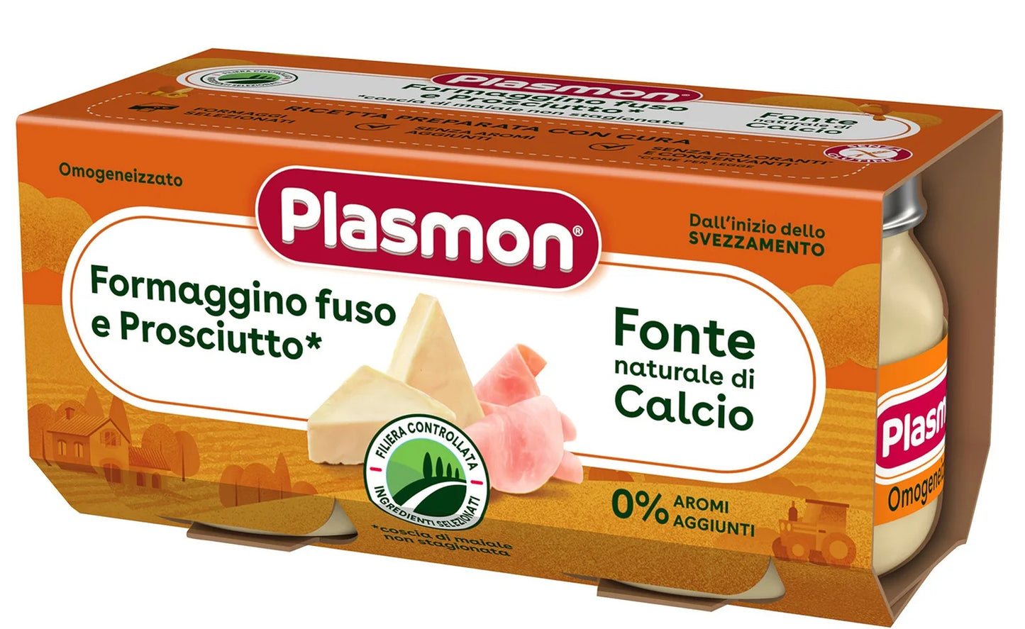 Plasmon - Omogeneizzato Formaggino Prosciutto: Confezione 2x80 gr