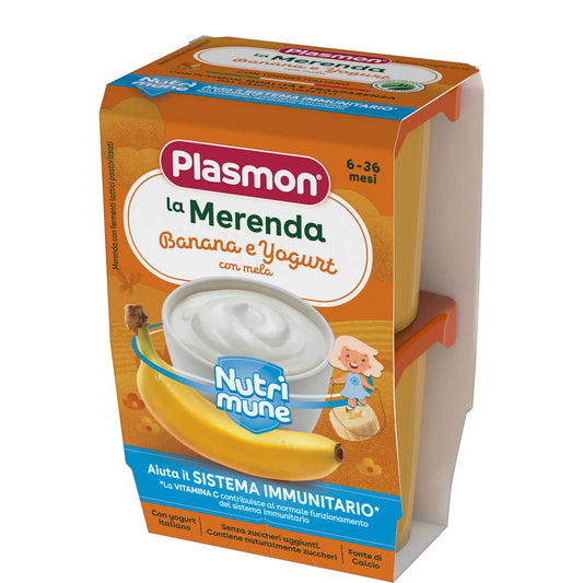 Plasmon - Children's Snack Banana - Yogurt 2x120gr