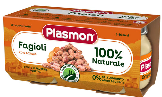 Plasmon  - Omogeneizzato Fagioli Borlotti: Confezione 2x80 gr