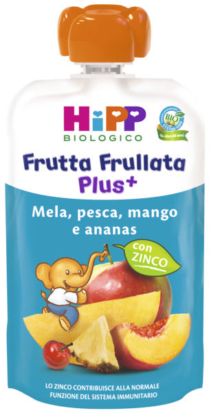 Hipp - Frutta Frullata Plus Mela, Pesca, Mango, Ananas Con Zinco 90 gr