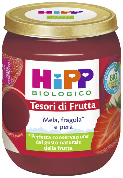 Hipp - Omogeneizzato Tesori Di Frutta Mela Fragola Pera: Confezione 160 gr
