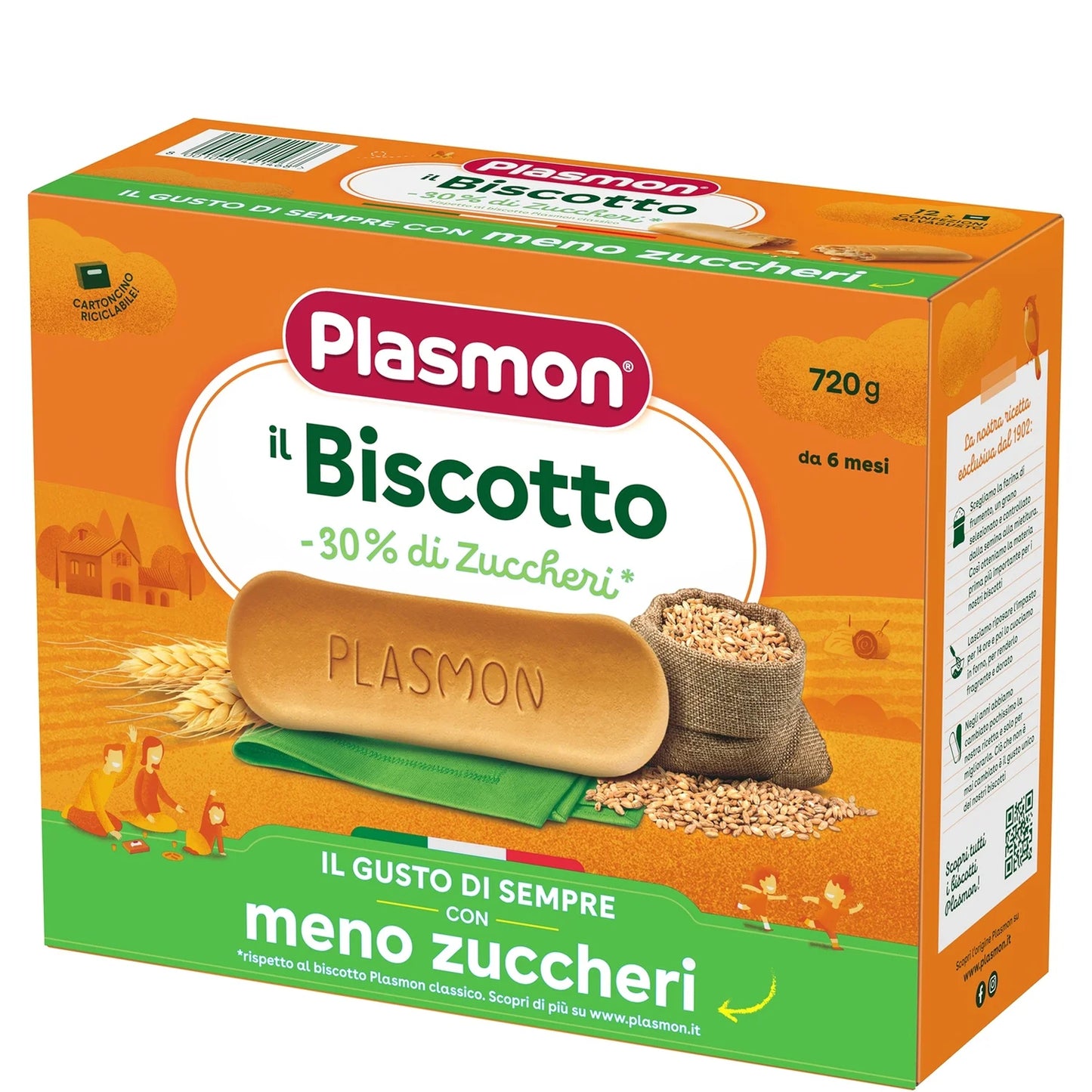 Plasmon  - Biscotto -30 Zucchero: Confezione 720 gr