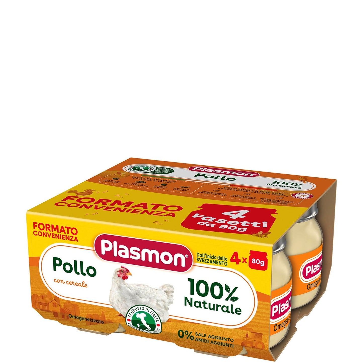 Plasmon - Omogenizzato Carne Pollo: Confezione 4x80 gr