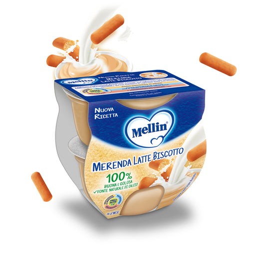 Mellin - Merenda Latte Biscotto: Confezione 2x100 gr