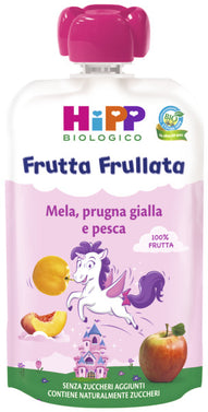Hipp - Frutta Frullata Unicorno: Mela. Prugna Gialla E Pesca 90 gr