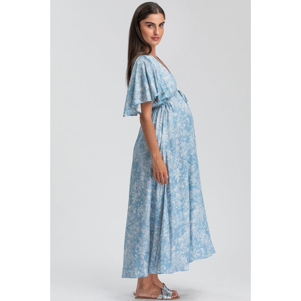 VALENTINA QD31 - Maxi Abito Premaman Stampato