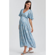 VALENTINA QD31 - Maxi Abito Premaman Stampato