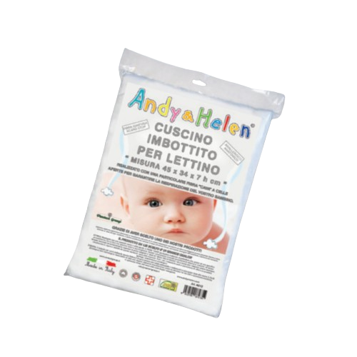 Andy& Helen - Cuscino Lettino Imbottito Antibatterico Anallergico Ignifugo 45x34x7 Cm