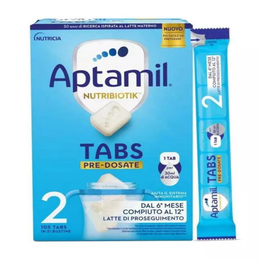 Aptamil - Latte Nutriobiotik 2: Confezione 105 Tabs In 21 Bustine