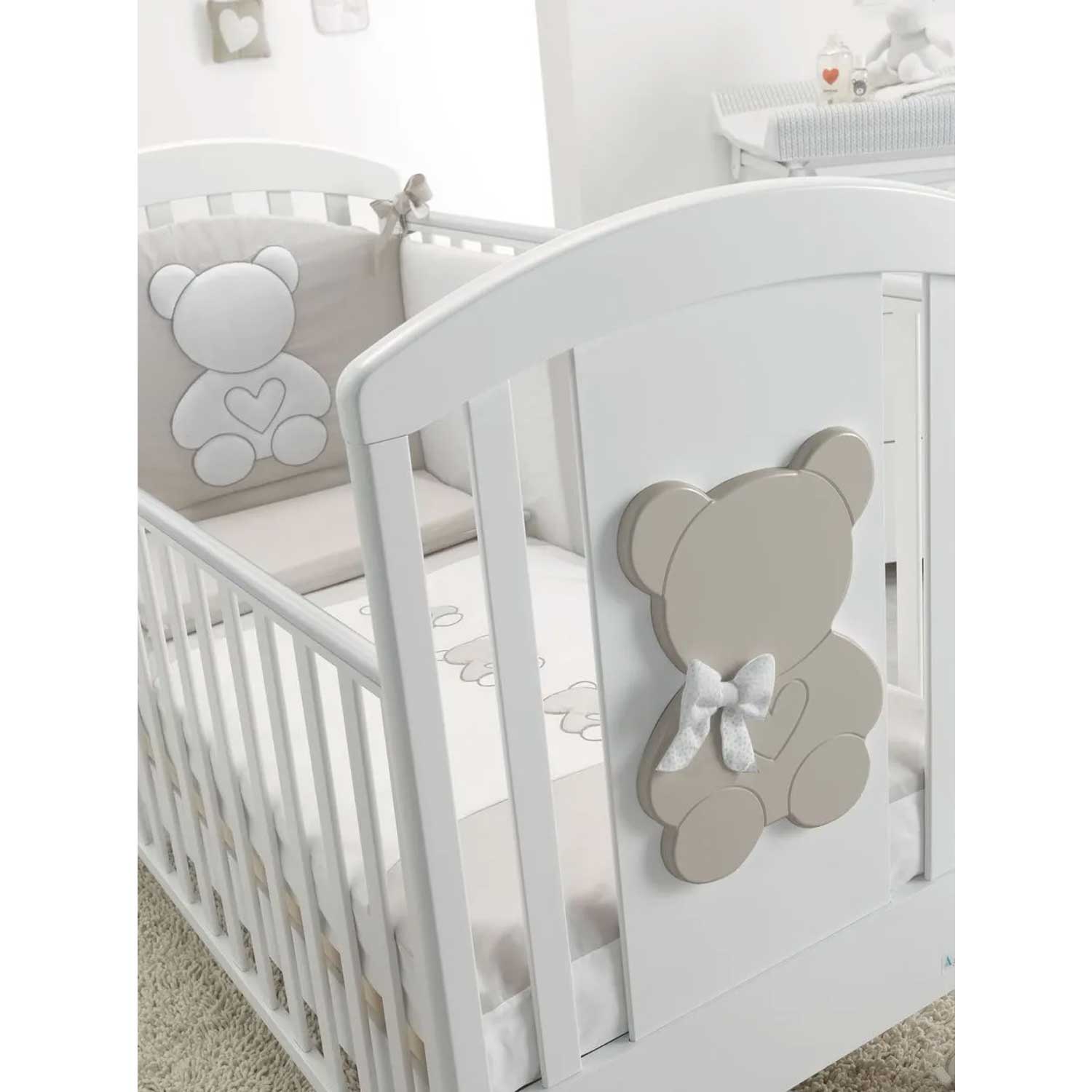 Azzurra Design - Lettino Funky Con Decoro Orsetto Bianco