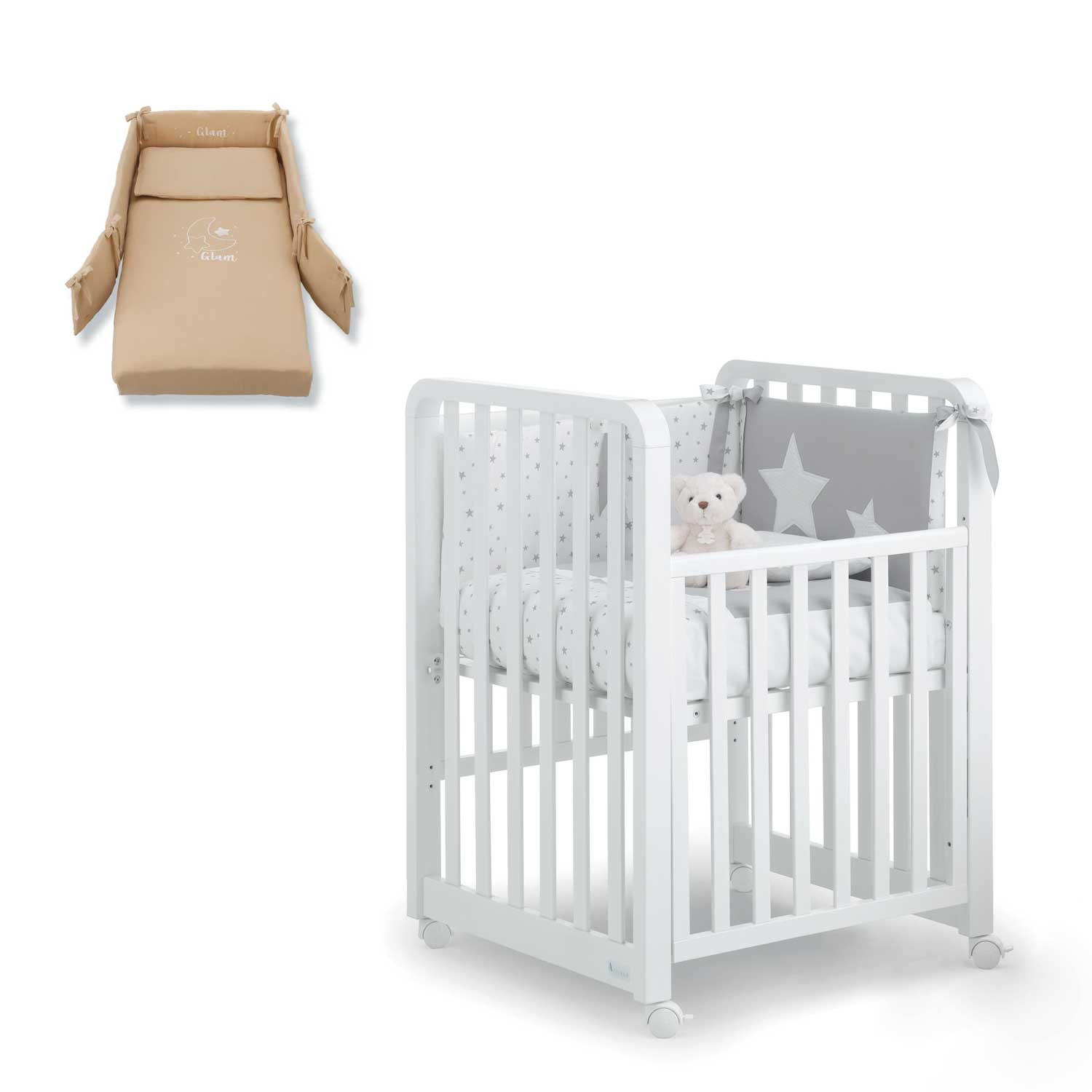 Azzurra Design - Lettino Glam  9 In 1 + Materasso + Completo Piumone Glammy