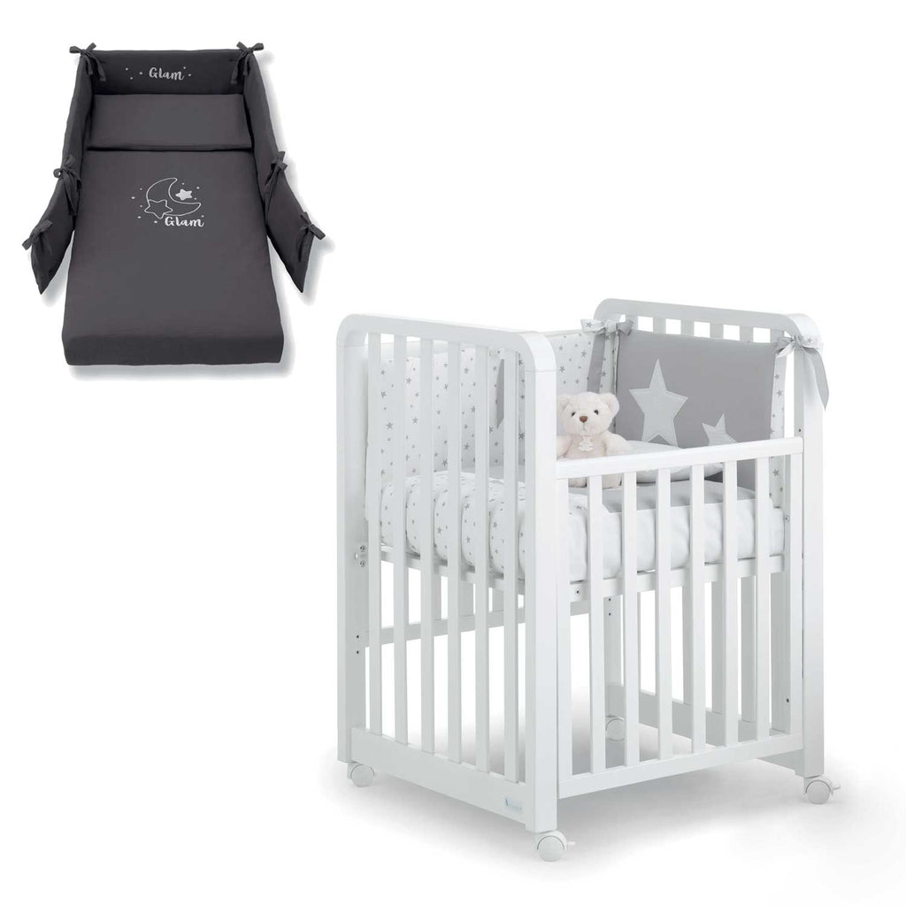 Azzurra Design - Lettino Glam  9 In 1 + Materasso + Completo Piumone Glammy