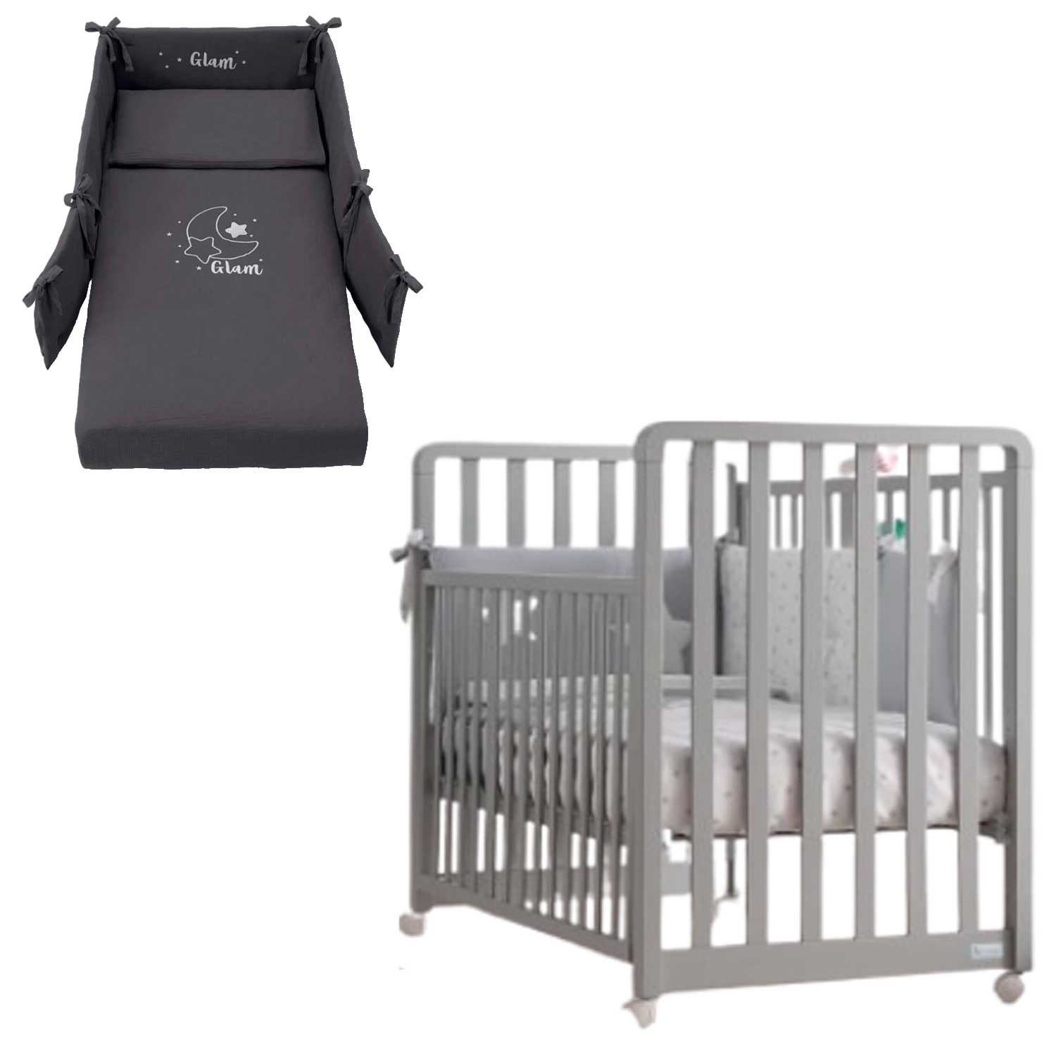 Azzurra Design - Lettino Glam  9 In 1 + Materasso + Completo Piumone Glammy