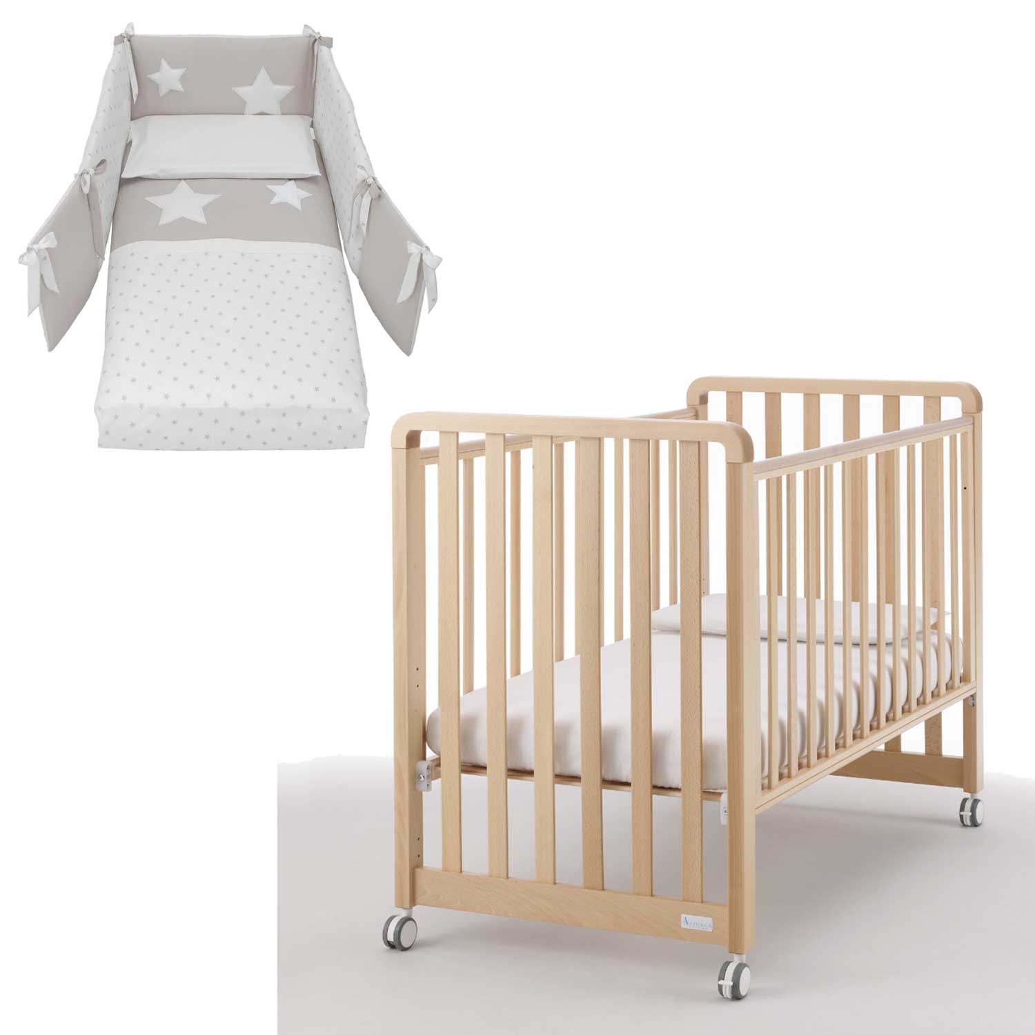 Azzurra Design - Lettino Glam  9 In 1 + Materasso + Completo Piumone Glam