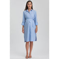 BIANCA - Abito Camicia Premaman e Allattamento in Cotone a Righe