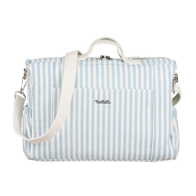 Borsa passeggio canvas azzurra