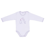 Ellepi - 2 Body con apertura sulla spalla a Maniche Lunghe 100% Cotone Grigio
